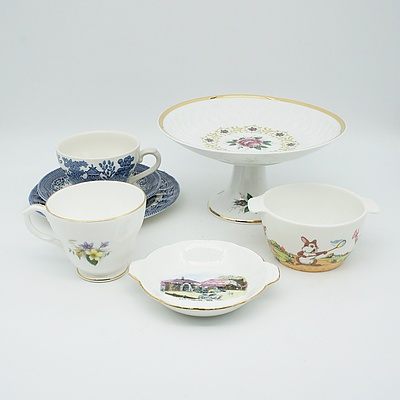 Various English China Pieces from Brands Such As Wedgewood, Royal Grafton, and Churchill