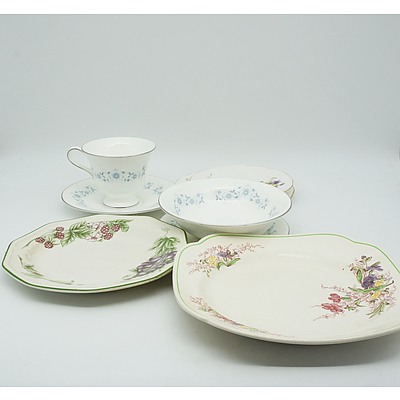 Various English China Pieces from Brands Such As Wedgewood, Royal Grafton, and Churchill
