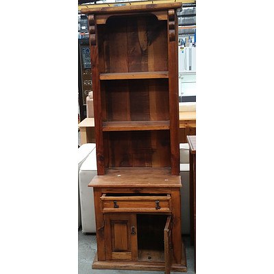 Rustic Stained Pine Wall Unit