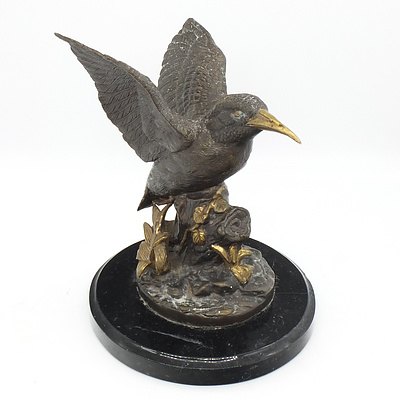 Small Cast Bronze Statue of a Hummingbird