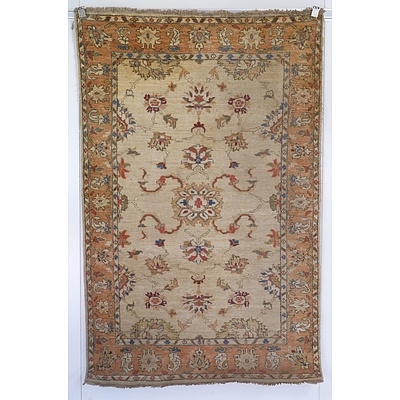 Indian Agra Hand Knotted Wool Pile Rug, Ex Cadrys