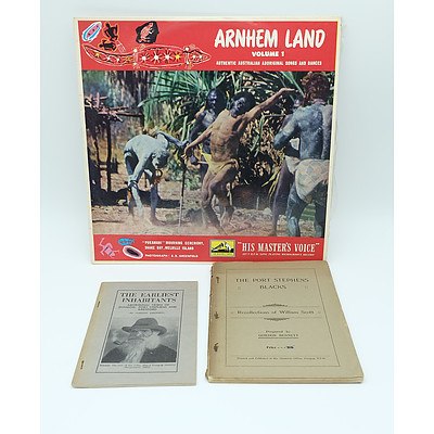 Group of Aboriginal Ephemra Including Arnhem Land Volume 1 Vinyl Record and More