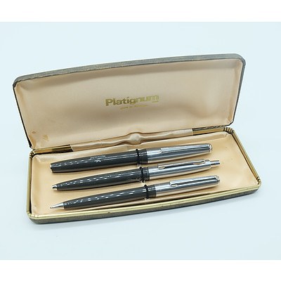 Platignum Longlife De Luxe Trio Pen Set