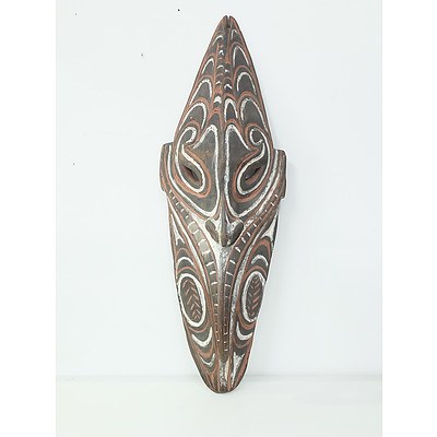 New Guinea Carved and Ochre Decorated Mask