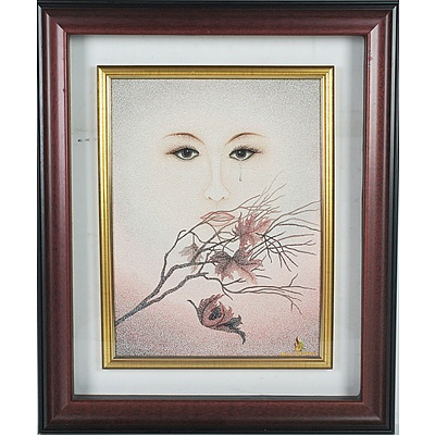 Nguyen Deung The Autumn Tear 2008 Vietnamese Hand Embroidered Picture