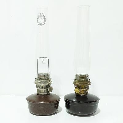 Two Super Aladdin Bakelite Oil Lamps