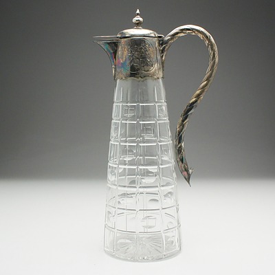 Silver Plated and Cut Crystal Claret Jug