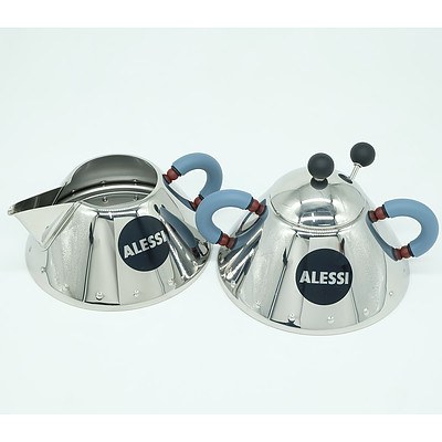 Alessi 9097 Sugar Bowl with Spoon and 9096 Cremiera