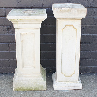 Two Square Moulded Composite Classical Column Garden Pedestals