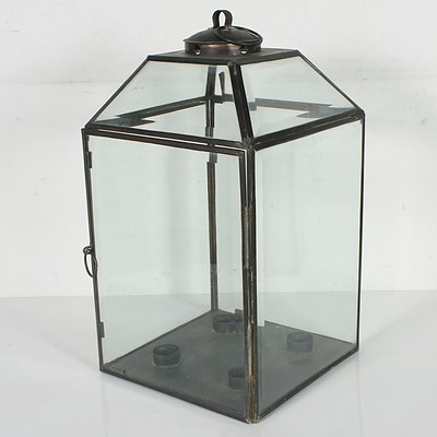 Antique Style Hanging Glass Lantern, Modern