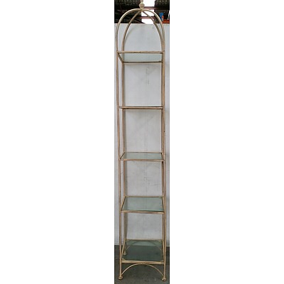 Metal and Glass Shelving Unit