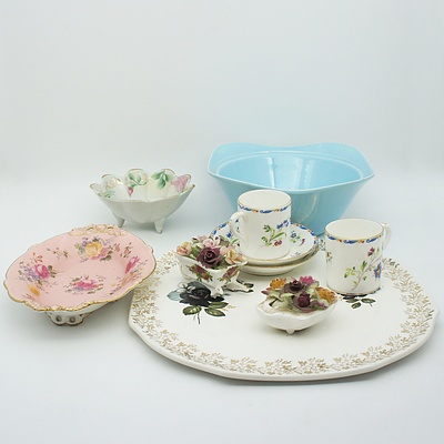 Group of China, Including Royal Dux Urn, Two Royal Albert Ceramic Bouquets and More