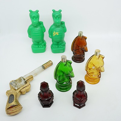 Group of Perfume Bottles, Shampoo Bottles, Liqueur Gun and More
