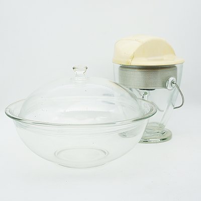 Group of Retro Kitchenware, including Pyrex Lidded Bowl, Manomix, The Gripstand Mixing Bowl, and more