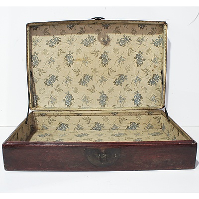 Asian Trunk with Decorative Paper Lining