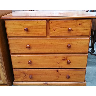 Stained Pine Chest of Drawers