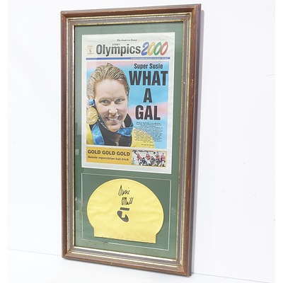 Susie O'Neill Framed Signed Swimming Cap