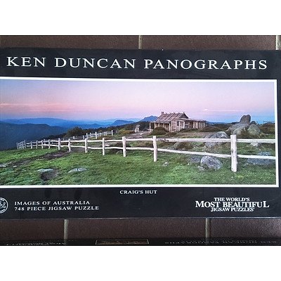 2 x Ken Duncan Panograph 748 piece jigsaw puzzles: Craig's Hut & Aussie Pub
