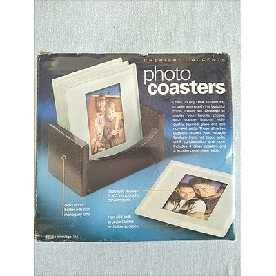 Set of 4 glass photo coasters (NEW in original box)