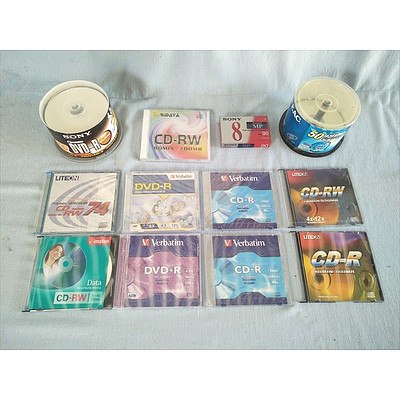 Assorted DVD & CD-Rom & MP Video 8 tape (NEW)