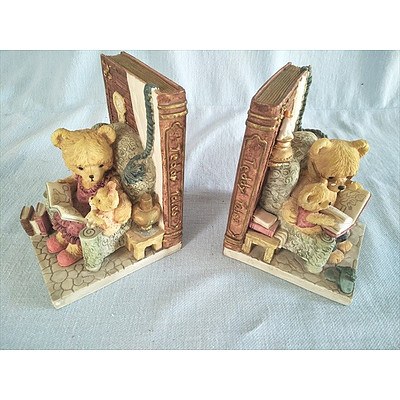 Pair of "Teddy Tales" bookends