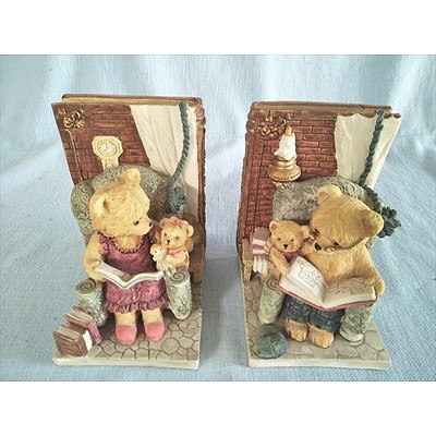 Pair of "Teddy Tales" bookends