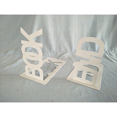 Pair of metal "Book End" bookends