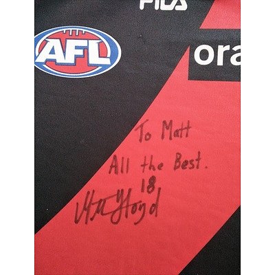 Essendon AFL jersey signed by Matthew Lloyd 18