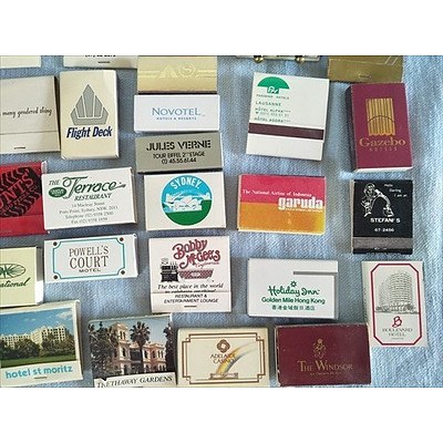 Collection of 74 old match boxes & books - from various countries mostly 20 plus years in age (some vintage)