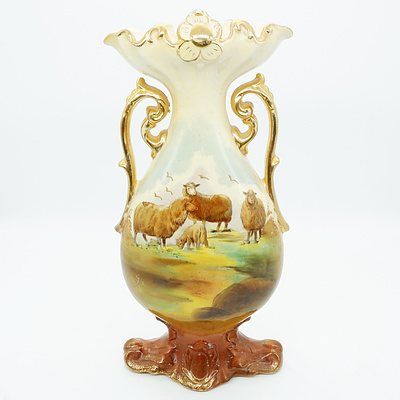 Late Victorian Hand Painted Mantle Vase