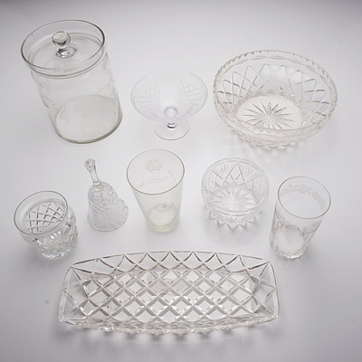 Collection of Cut Crystal and Molded Glass Including Webb Corbett
