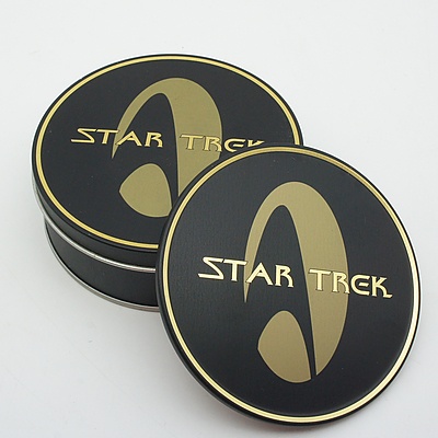Five Star Trek CD Series and Coasters: Seasons 1-3 Star Trek Original Series, Star Trek Deep Space Nine Seasons 1-7, Star Trek Voyager Seasons 1-7, Star Trek Enterprise Season 1-4, and Star Trek 2 Disc Special Release