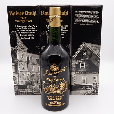 Three Bottles of Kaiser Stuhl Commemorative 1973 Vintage Port 738ml