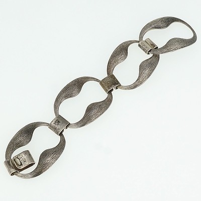 German Sterling Silver Large Link Bracelet