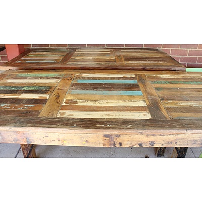 Recycled Hardwood Bar Bench Tables - Lot of Two