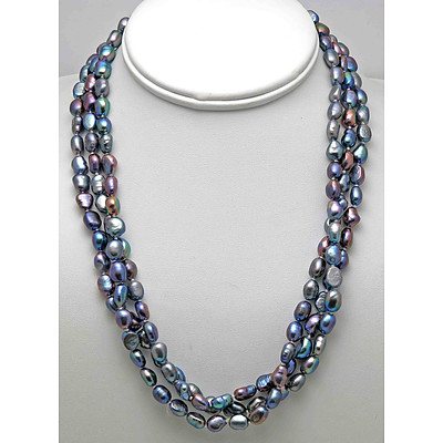 Extra Long Black Pearl Necklace
