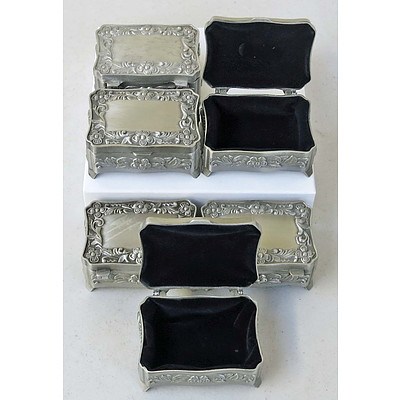Pewter-look Jewellery and/or Trinket Boxes (x6)