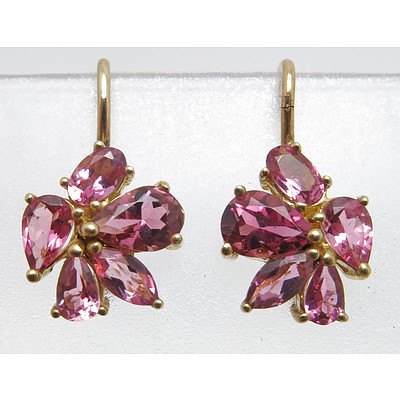 9ct Gold Pink Tourmaline Earrings