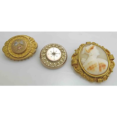 3 Antique Brooches