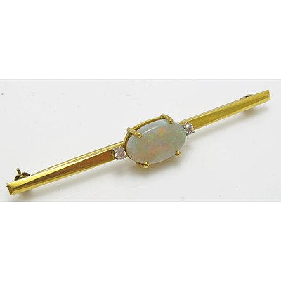 18ct Gold Australian Opal Brooch