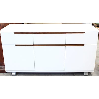 Tubeworks Furniture Contemporary Seven Piece Dining Setting and Sideboard