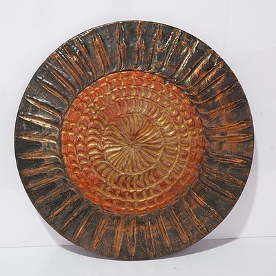 Retro Painted Copper Wall Plaque