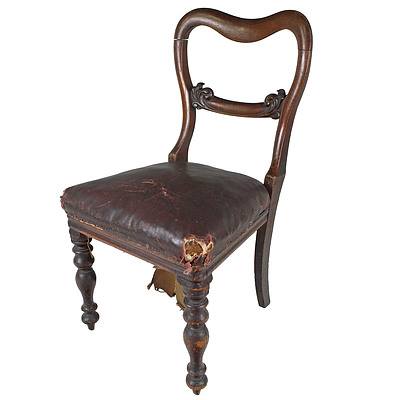 Well Carved Australian Cedar Side Chair Circa 1850