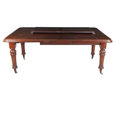 Victorian Mahogany Two Leaf Extension Dining Table Circa 1880