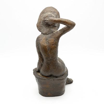 Guy Boyd (1923-1988) Seated Girl with Hat, Bronze Edition 2/12