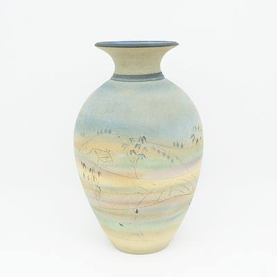 Diggins Ceramics Australia Large Dry Glaze Vase by David Diggins 1989
