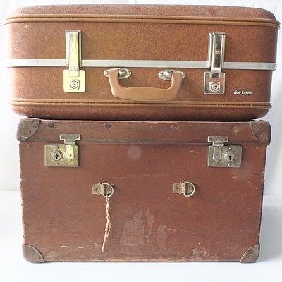 Four Vintage Suitcases, Including Bon Voyage