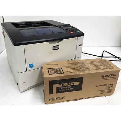 Kyocera FS2020D Black & White Laser Printer with TK-344 Spare Toner