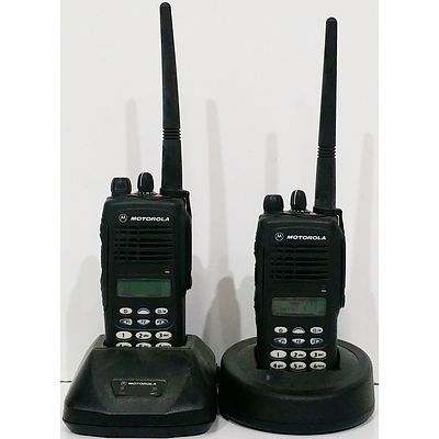 Motorola HT1250 Portable Two-Way Radios - Lot of 2