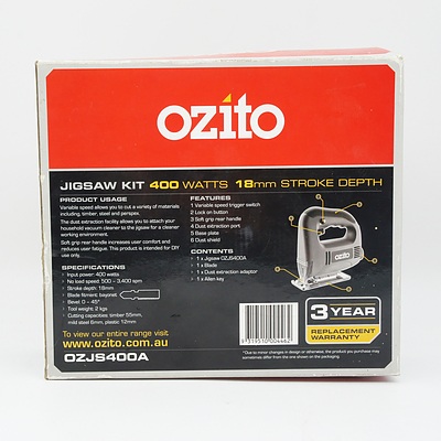 Ozito 400 Watt 18mm Stroke Depth Jigsaw Kit